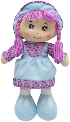 Лялька Девілон 860814 м'яконабивна з вишитим обличчям 36 см блакитна