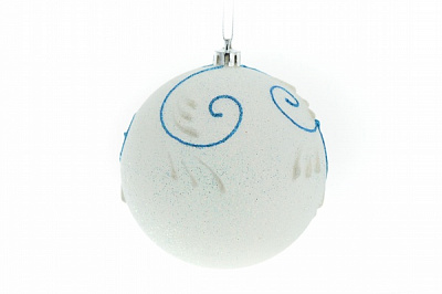 Куля новорічна Віхола 60 мм білий 7435