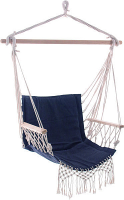 Кресло-гамак UP! (Underprice) с бахромой и подлокотниками 50x100 см синий 