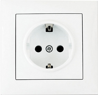 Розетка с заземлением Erste Triumph без шторок белый 9202-42,W