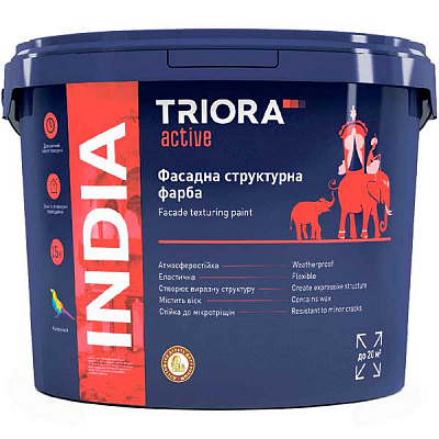 Краска акриловая структурная Triora India мат белый 5кг