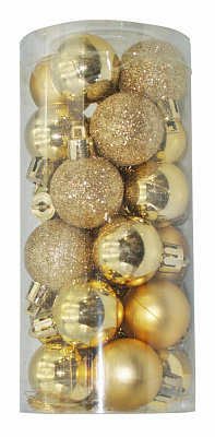 Набір ялинкових куль SYQC-012221 в асортименті d 30 мм 24 шт./уп.