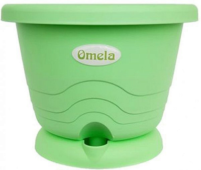 Горщик пластиковий Омела Омела Пастель (1,6 літра круглий 1,6л м'ята