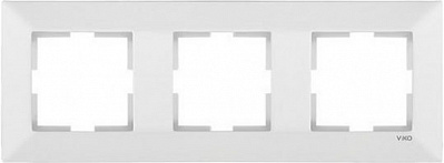 Рамка тримісна Viko Meridian 85x225 мм горизонтальна білий 90979003-WH