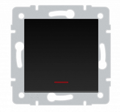 Механізм вимикача одноклавішний HausMark Stelo з підсвіткою антрацит 501-4288-111