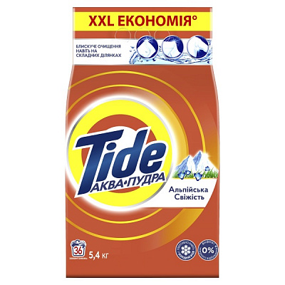 Порошок для машинной стирки Tide Аква-Пудра Альпийская свежесть 5,4 кг 