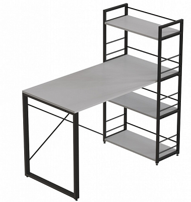 Стол письменный Коннект с этажеркой 1200x600x16 мм белый/черный 