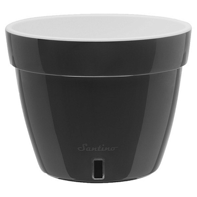 Вазон пластиковый Santino Асти круглый 6 л антрацит (AST60ANT/WHT) 