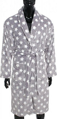 Халат мужской La Nuit Звезды р. M серый 