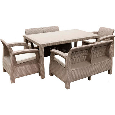 Комплект мебели Keter Corfu Fiesta set 227586 капучино