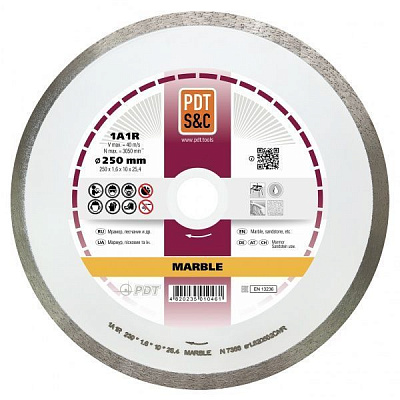 Диск алмазний відрізний PDT 1A1R-230 MARBLE 230x1,6x25,4 мармур, піщаник 820602CMR