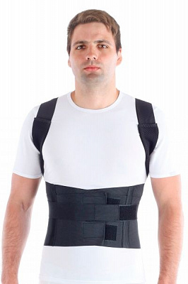 Корсет для корекції постави Торос-Груп р. 80-90 см Тип 656-А Люкс чорний