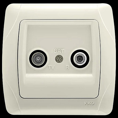 Розетка TV+SAT двойная без заземления Viko Carmen без шторок без крышки кремовый 90562085