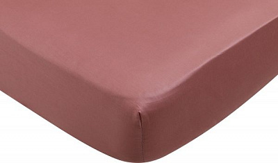 Простынь на резинке Solid 160x200 см ореховый Luna 