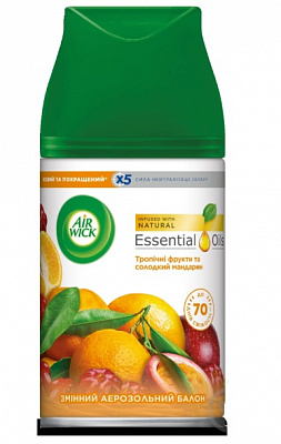Сменный баллон для автоматического освежителя воздуха Air Wick Freshmatic с ароматом мандарина 250 мл