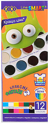 Краски акварельные SMART 12 цветов ZB.6541 ZiBi