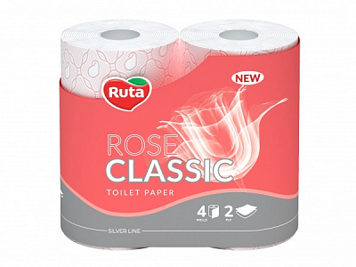 Туалетная бумага Ruta Classic Rose двухслойная 4 шт.