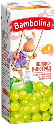 Сок Bambolina яблочно-виноградный 200 мл