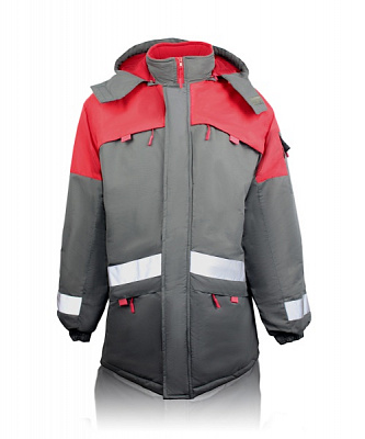 Куртка рабочая Торнадо Грей р. 56-58 рост 5-6 03078-112-116_(182-188) серый с красными вставками
