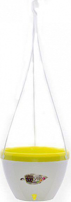 Горщик пластиковий підвісний Santino Vista круглий 3,8л лайм/білий