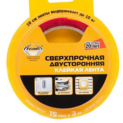 Лента сверхпрочная  Aviora прозрачная 15 мм 3 м