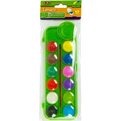 Краски акварельные сухие 12 шт. ZiBi