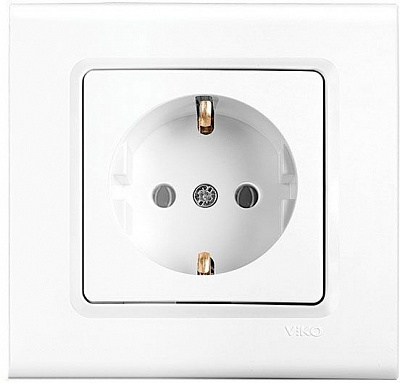 Розетка с заземлением Viko Linnera без шторок без крышки белый 90400008