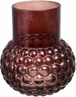 Ваза скляна Bubbles 20 см шоколадна