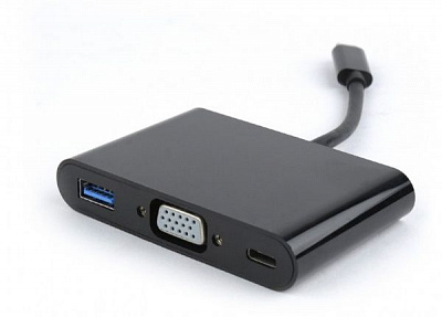 Адаптер Cablexpert USB Type-C – VGA 0,15 м чорний (A-CM-VGA3in1-01) перехідник