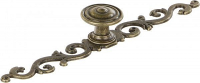 Мебельная ручка d30 мм с пластиной античная медь REI 3402