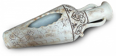 Вазон декоративний шамот Амфора східна фігурний античний коричневий із білим Наша Кераміка