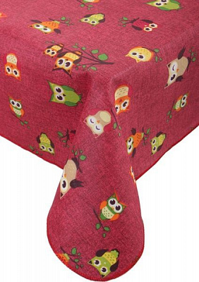 Скатертина Ginestra сови 140x220 см червоний Gemitex