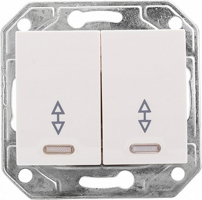 Выключатель проходной двухклавишный LXL Oscar TL1105BA с подсветкой кремовый TL1105BA Cream