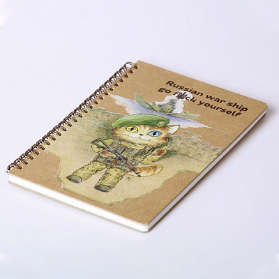 Блокнот для записей Кот. Русский военный корабль А5 KIRI Sketch