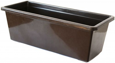Горщик пластиковий для балкону прямокутний 5л коричневий