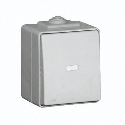 Выключатель одноклавишный Efapel Waterproof с подсветкой 16 А 250В серый 48012 CCZ