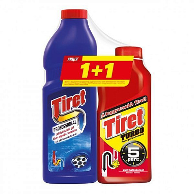 Засіб для чищення труб Тiret Professional 1000 мл + Тiret Turbo 500 мл