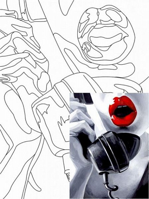 Холст на картоне с контуром «Pop Art Passion» Rosa Start 