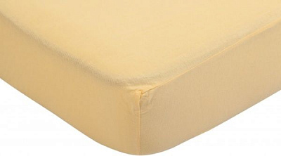 Простынь на резинке 160x200 см желтый Luna