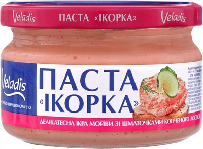 ПастаVeladis икорка Veladis с кусочками копченого лосося 160 г (4823097904480)