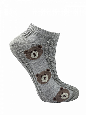 Шкарпетки жіночі Premier Socks Ажурні ведмедики р.23-25 сірий