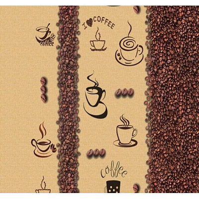 Скатерть Кофе 135x110 см белый с принтом Dariana