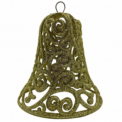 Елочная игрушка MISLT Дзвіночок ажурний d 10 см 10 см золото