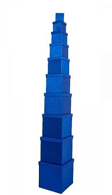 Коробка подарочная кубическая синяя 601-8 22,5x22,5 см