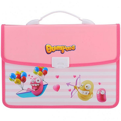 Папка-портфель Bumpees EZ60002 А4 2 отделения розовый Deli