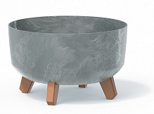 Горшок для цветов PRP Gracia Low Beton Effect 240 мм низкий на ножках бетон круглый (71884-422) 