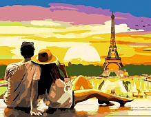 Картина за номерами Закохані в Парижі 35х45 см Rosa Start 