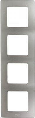 Рамка четырехместная Legrand Etika универсальная алюминий 672554