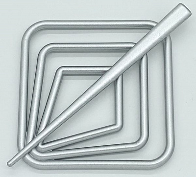 Заколка Квадрат 85х85 мм серебро В0001-4 MISLT