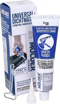 Герметик высокотемпературный +343°C 100% силиконовый бело-серый 85 г